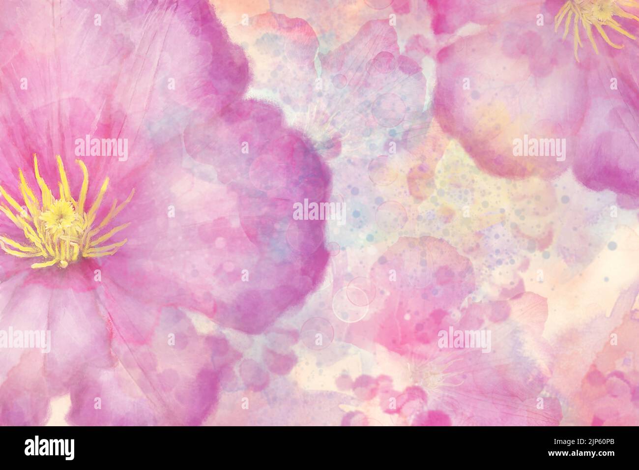 Abstract Flower Background Watercolor.Digital Illustration. Stock Photo