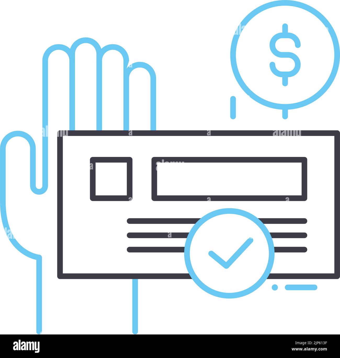 credit line icon, outline symbol, vector illustration, concept sign
