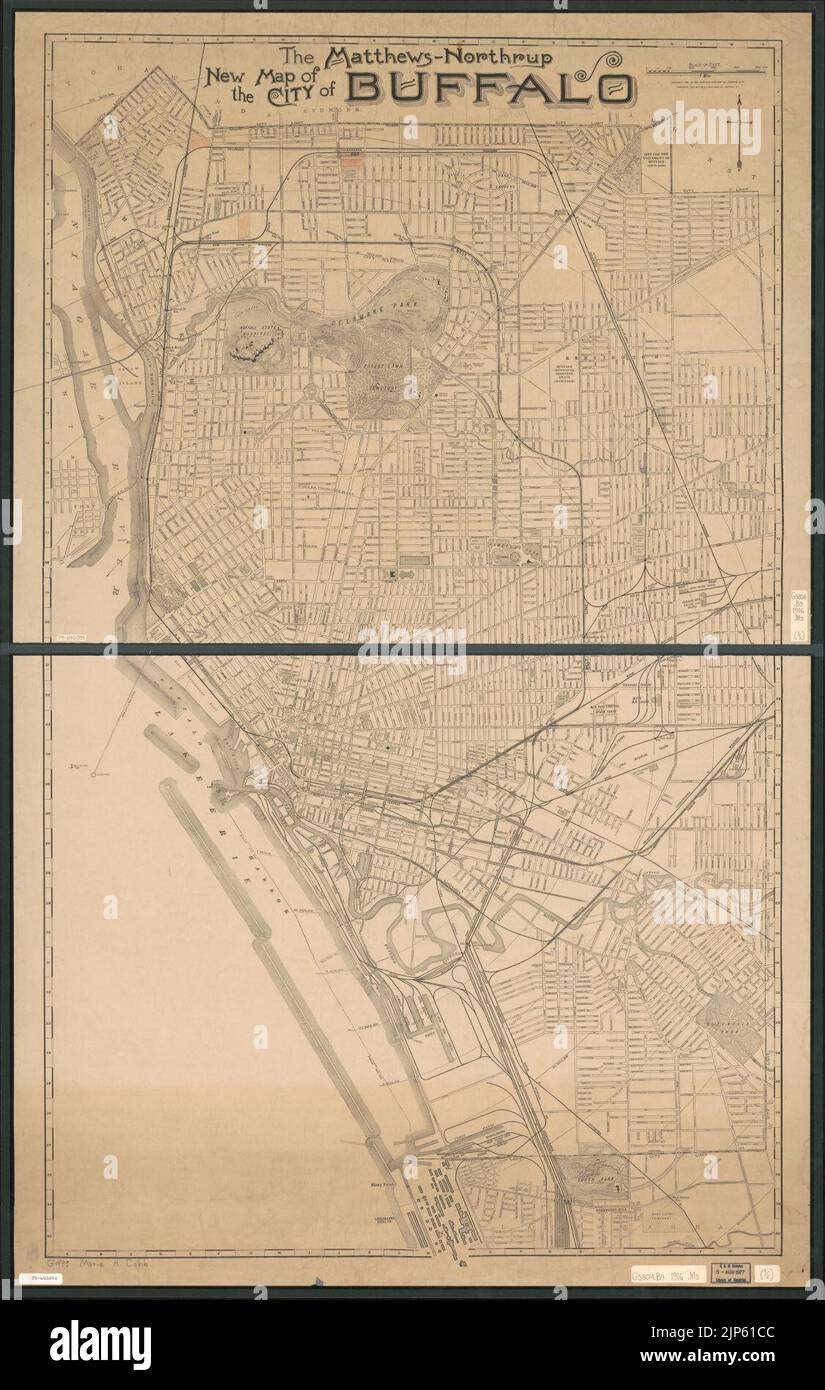 The Matthews-Northrup new map of the city of Buffalo. Stock Photo