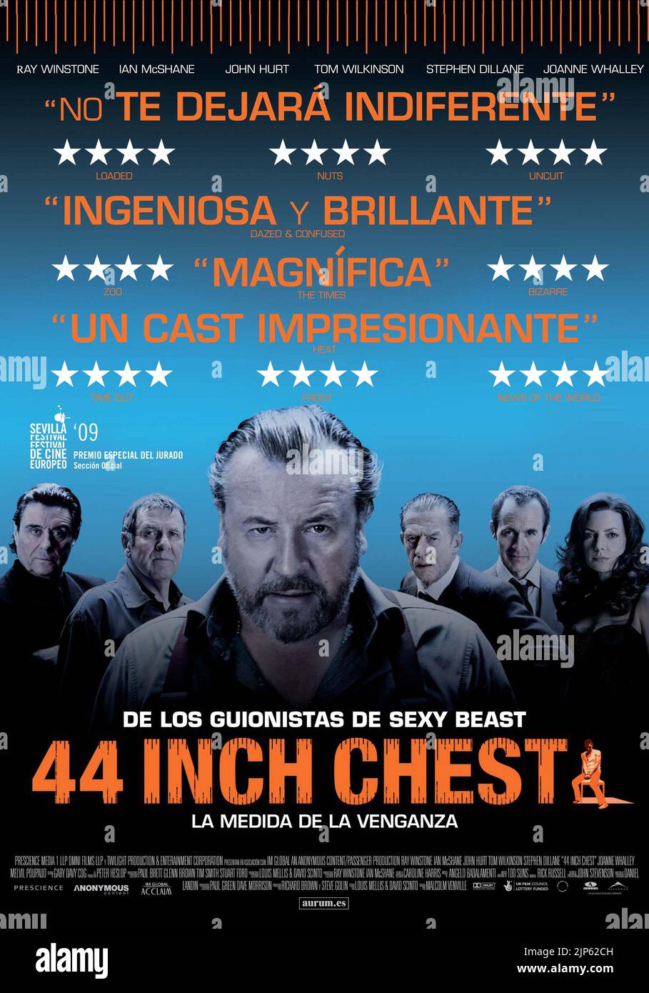 IAN MCSHANE, TOM WILKINSON, RAY WINSTONE, JOHN HURT, STEPHEN DILLANE, JOANNE WHALLEY, 44 INCH CHEST, 2009 Stock Photo