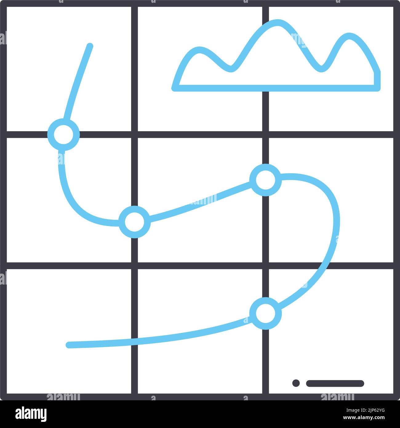 curves adjustment line icon, outline symbol, vector illustration, concept sign Stock Vector