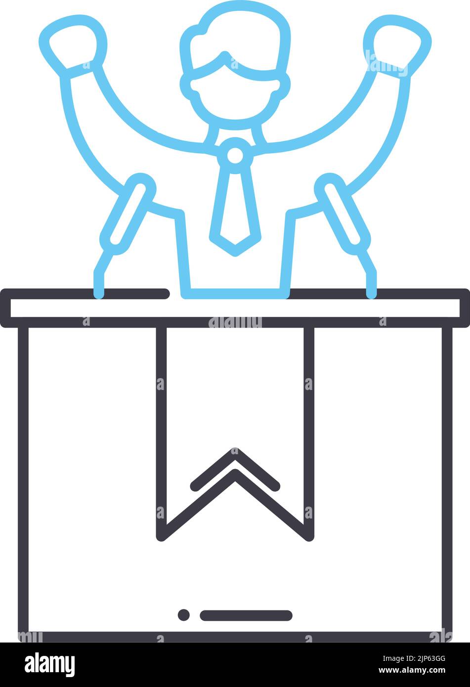 election speech line icon, outline symbol, vector illustration, concept sign Stock Vector