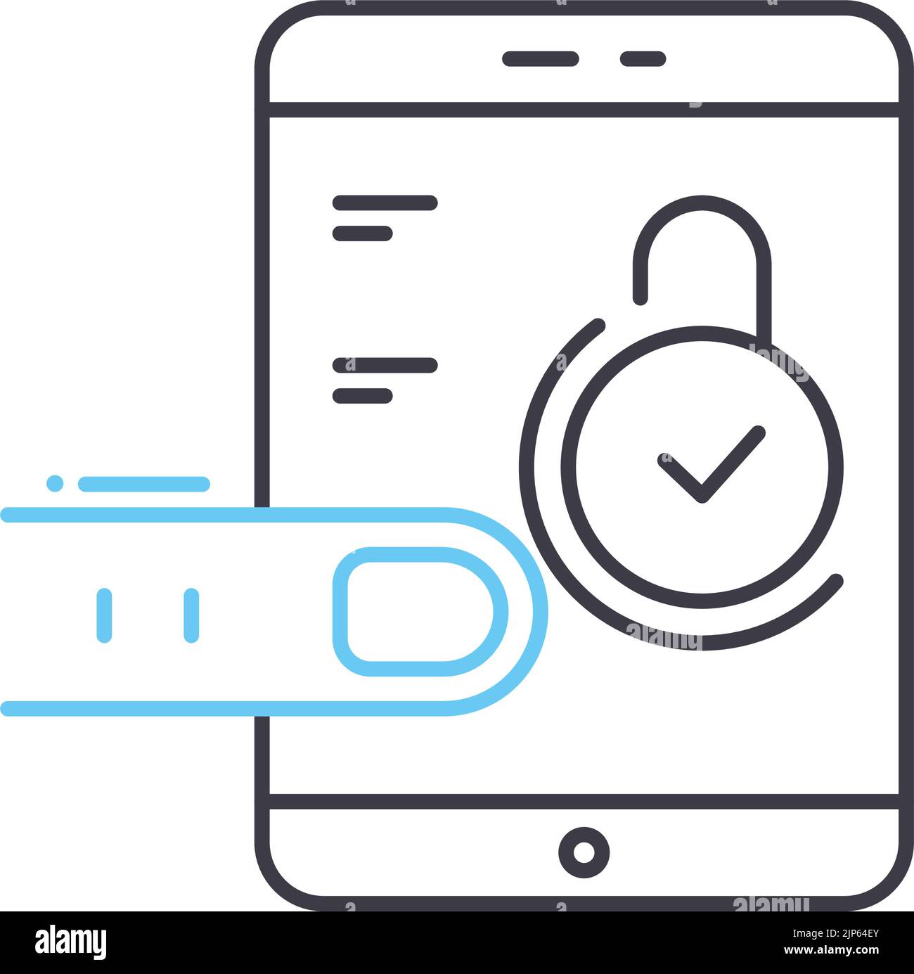 fingerprint line icon, outline symbol, vector illustration, concept ...