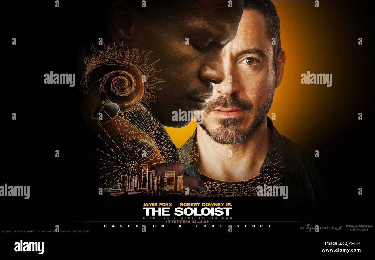 JAMIE FOXX, ROBERT DOWNEY JR. POSTER, THE SOLOIST, 2009 Stock Photo