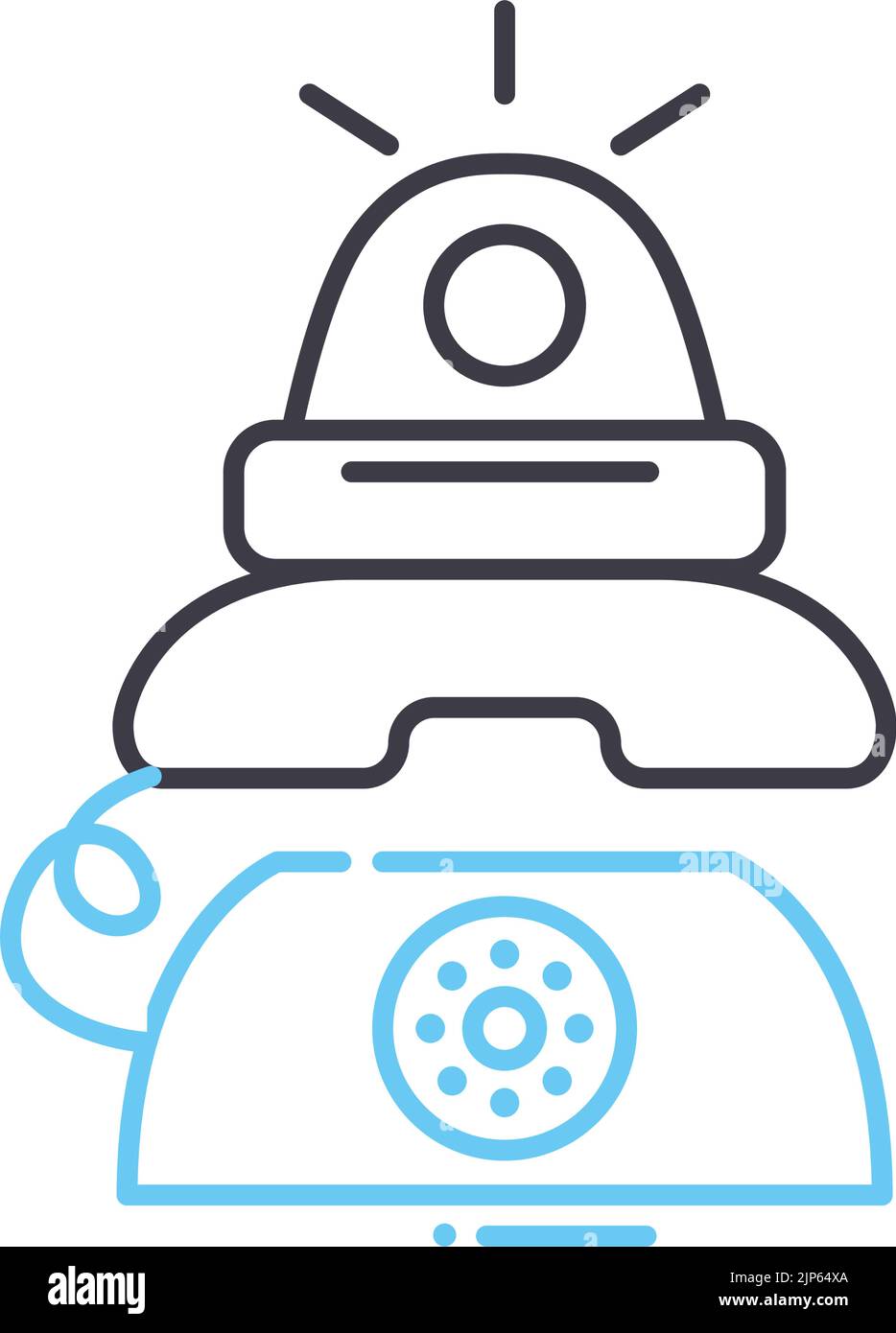 calling line icon, outline symbol, vector illustration, concept sign Stock Vector