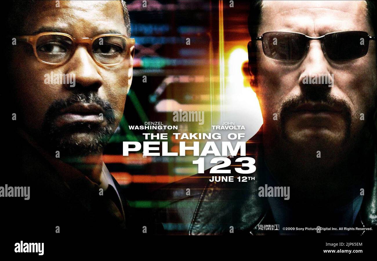 DENZEL WASHINGTON, JOHN TRAVOLTA POSTER, THE TAKING OF PELHAM 1 2 3, 2009 Stock Photo