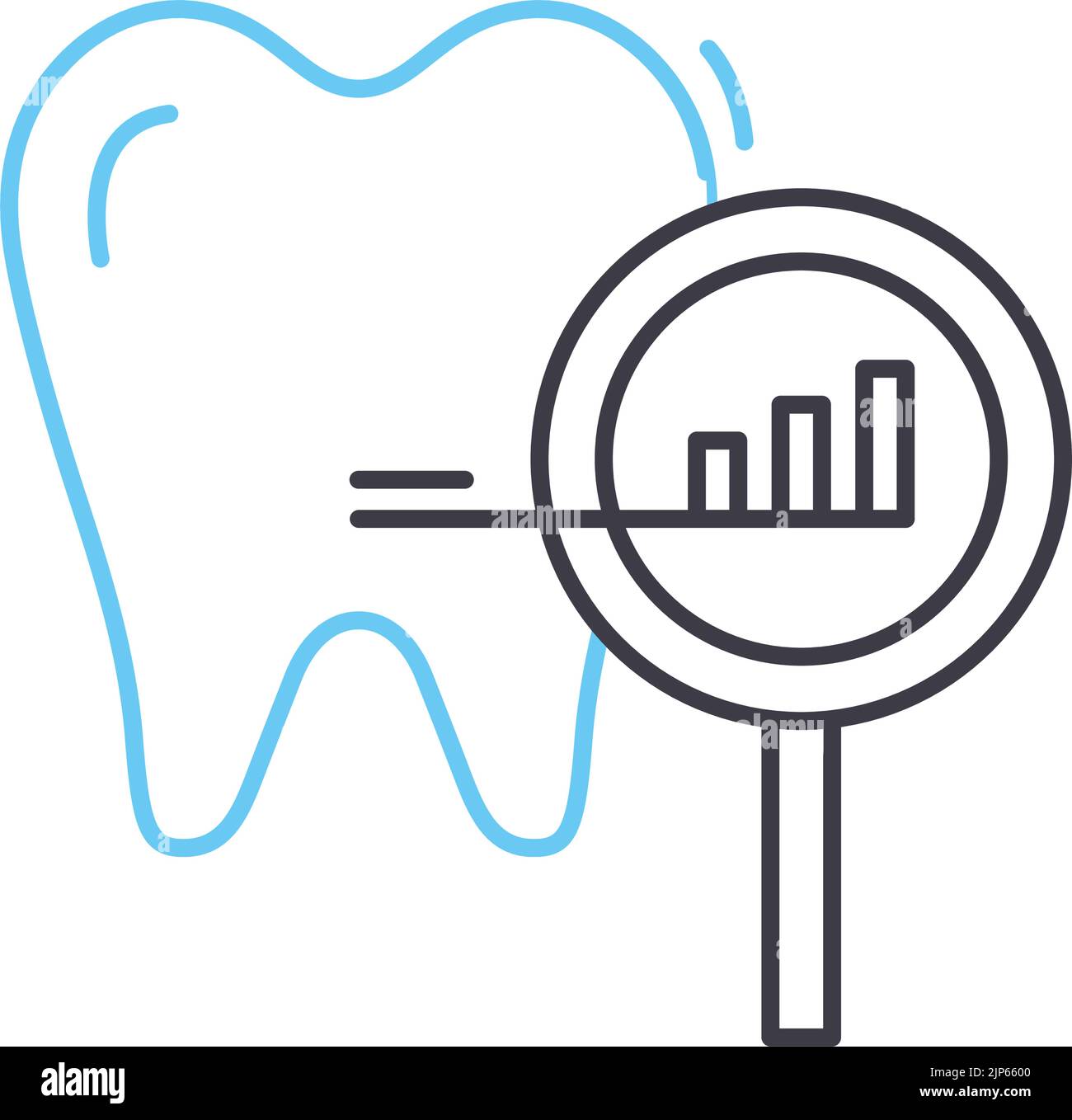 decayed tooth line icon, outline symbol, vector illustration, concept sign Stock Vector