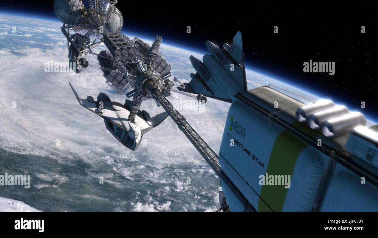 SPACECRAFT DOCKING SCENE, AVATAR, 2009 Stock Photo