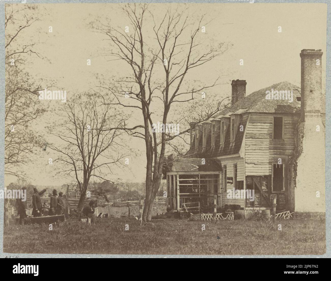 The Moore House, near Yorktown, Va., showing effect of fire from