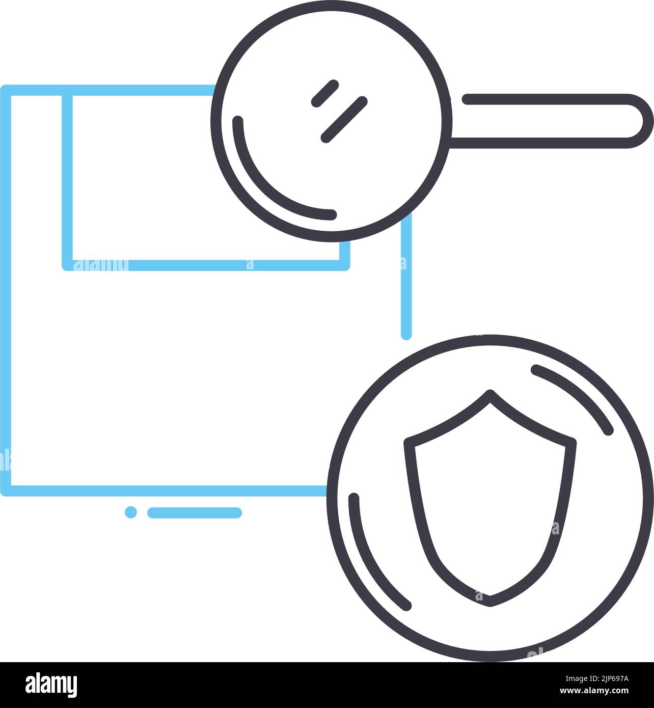 data decryption analysis line icon, outline symbol, vector illustration ...