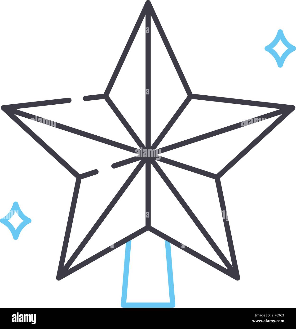 christmas star line icon, outline symbol, vector illustration, concept sign Stock Vector