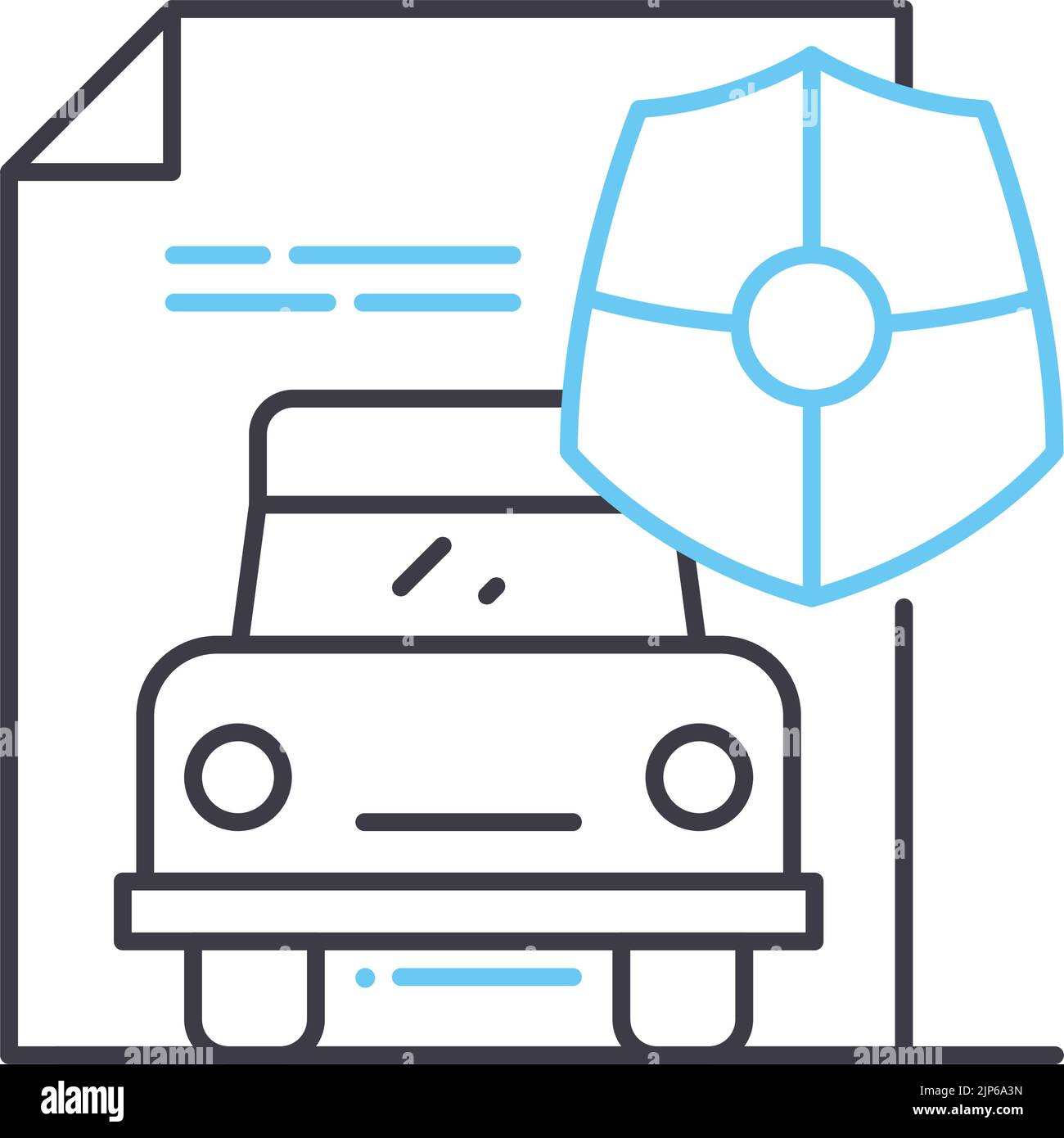 car insurance report line icon, outline symbol, vector illustration