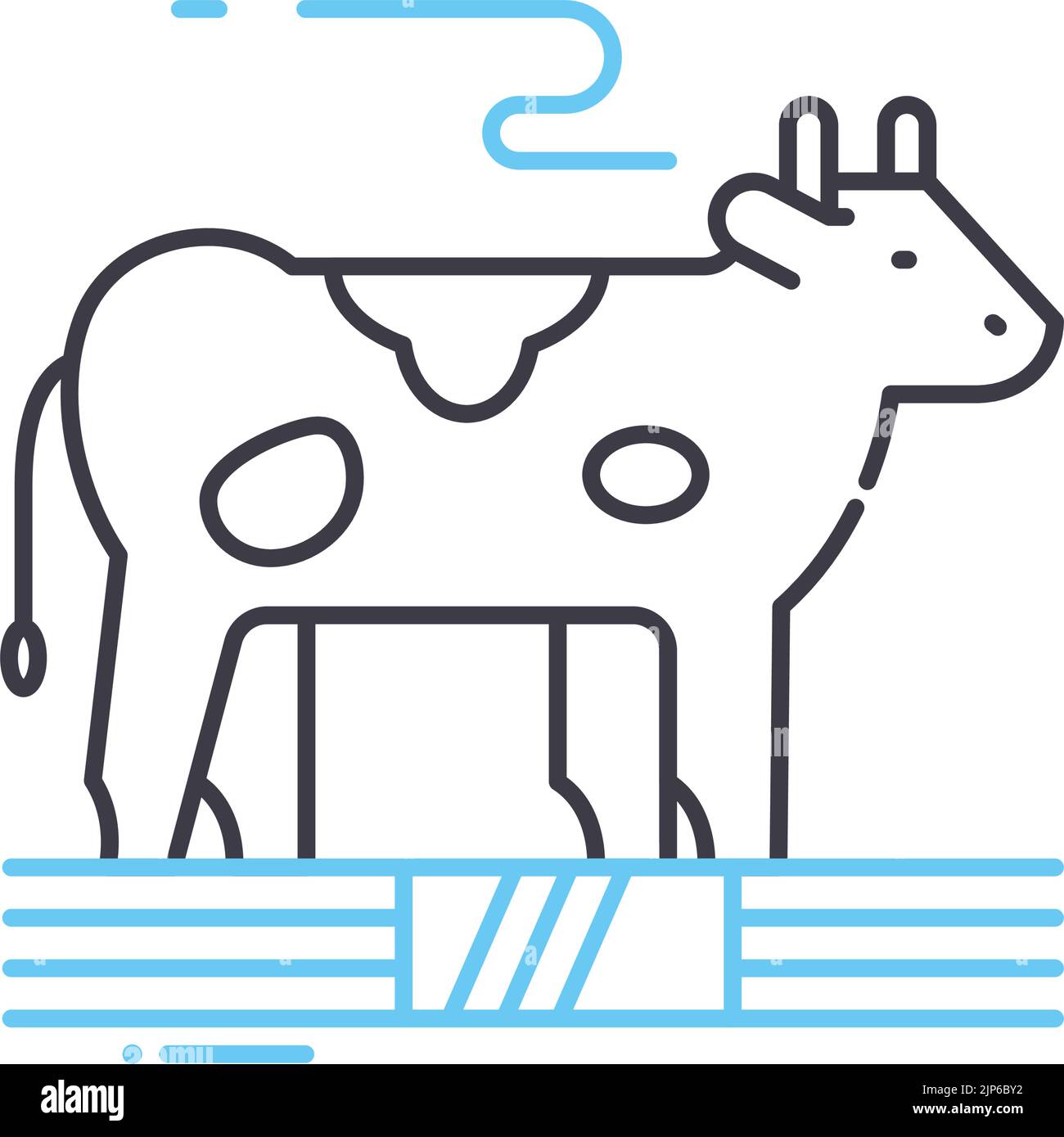 cow line icon, outline symbol, vector illustration, concept sign Stock Vector