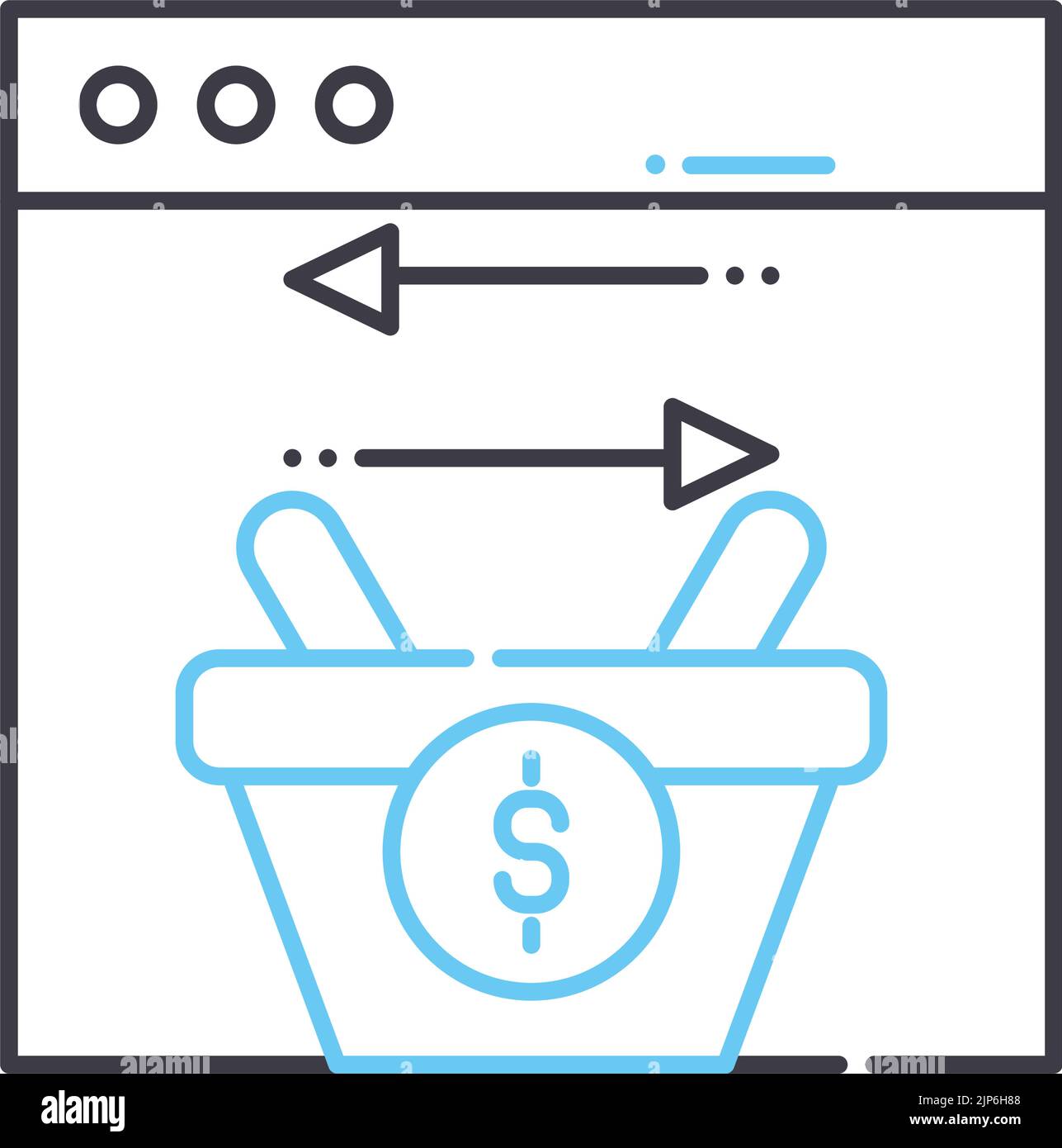 data transaction line icon, outline symbol, vector illustration, concept sign Stock Vector