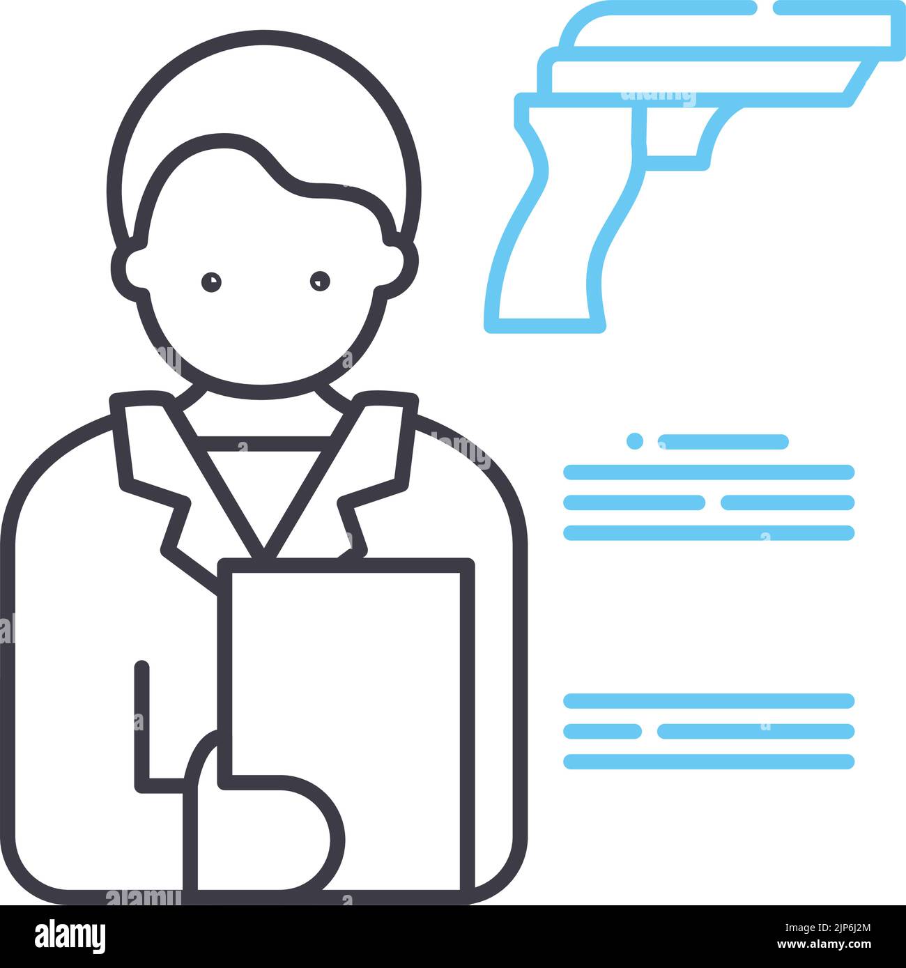 criminal news line icon, outline symbol, vector illustration, concept