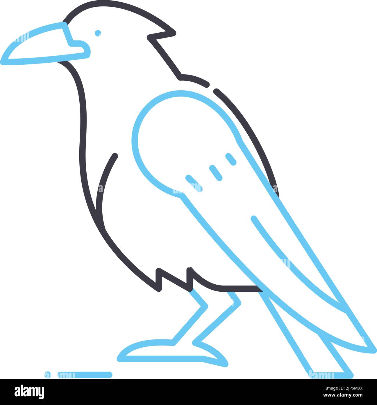 crow line icon outline symbol vector illustration concept sign 2JP6M9X