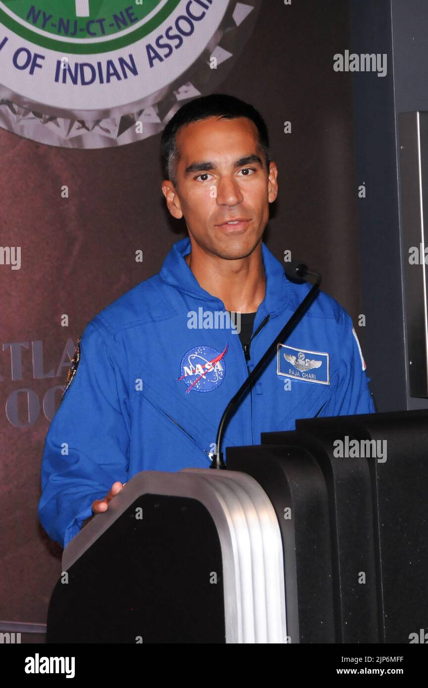 New York, United States. 15th Aug, 2022. NASA Astronaut Raja Chari attends the celebration of India Day held at the Empire State Building in New York City. In honor of India Day the colors of the Empire State Building will be lit in the colors of the Indian flag. Credit: SOPA Images Limited/Alamy Live News Stock Photo