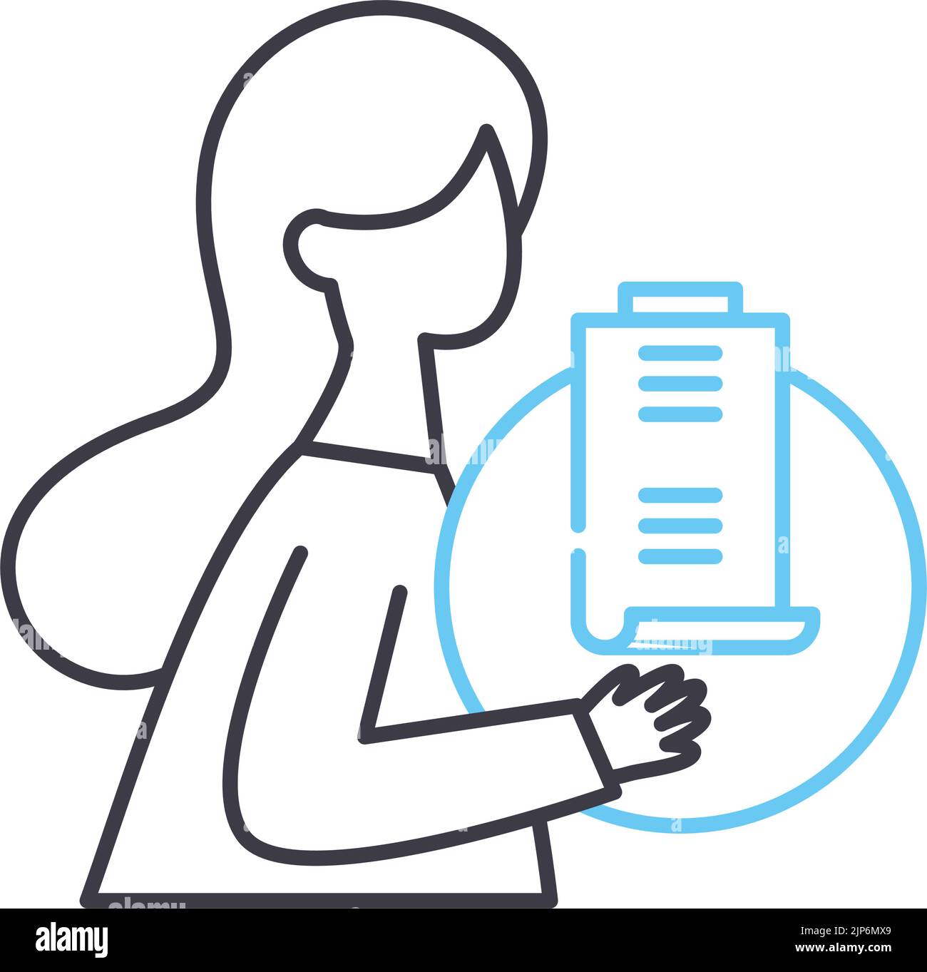 client female line icon, outline symbol, vector illustration, concept ...