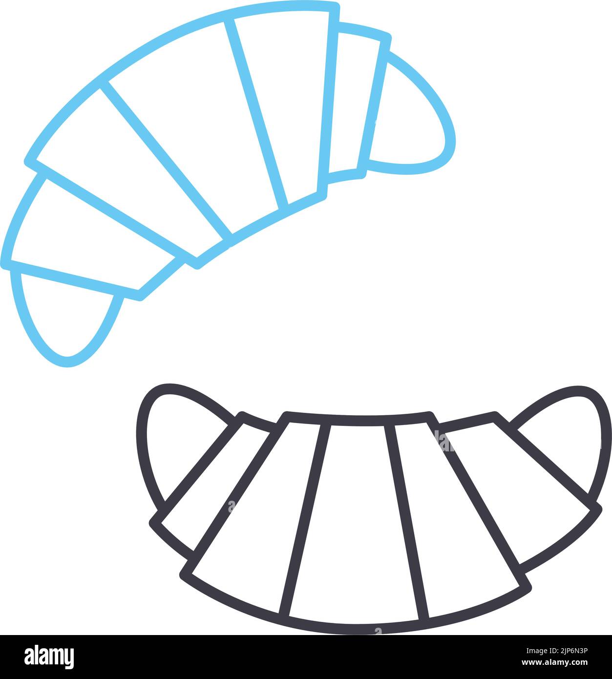 croissant line icon, outline symbol, vector illustration, concept sign ...