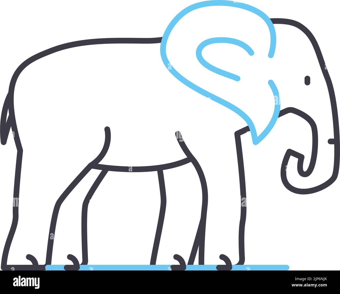 elephant line icon, outline symbol, vector illustration, concept sign Stock Vector