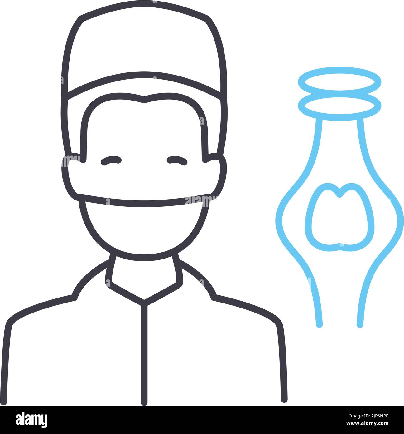 endocrinologist line icon, outline symbol, vector illustration, concept