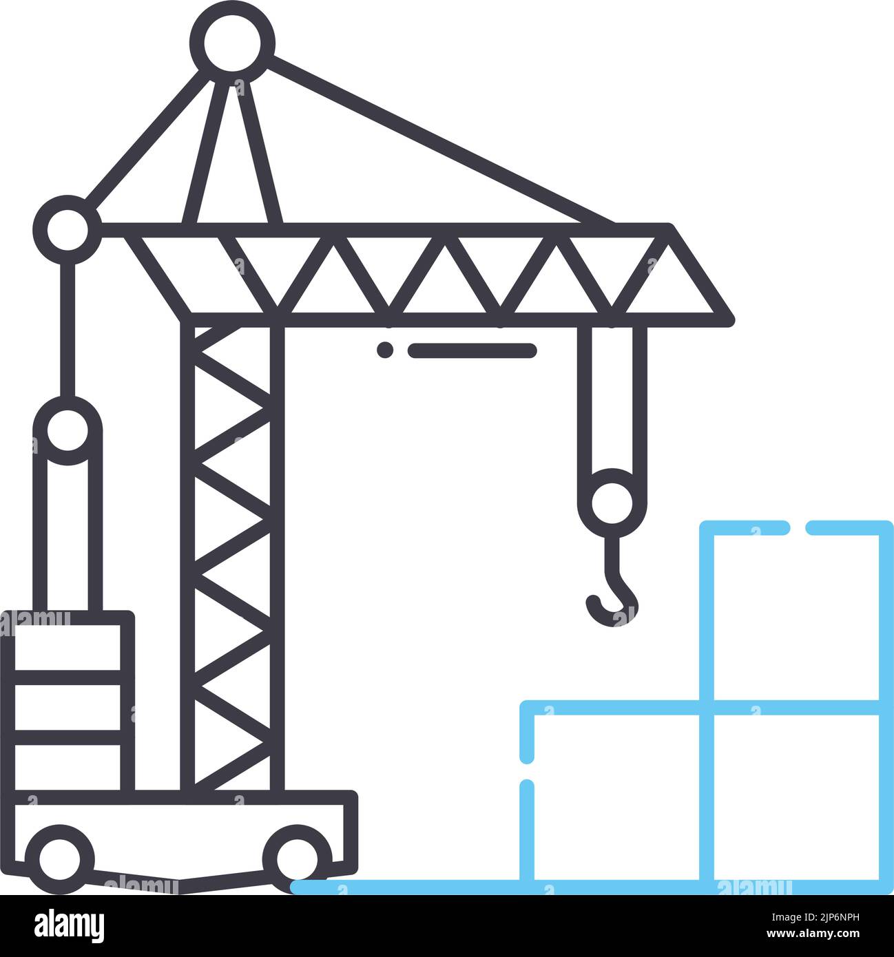 crane line icon, outline symbol, vector illustration, concept sign ...