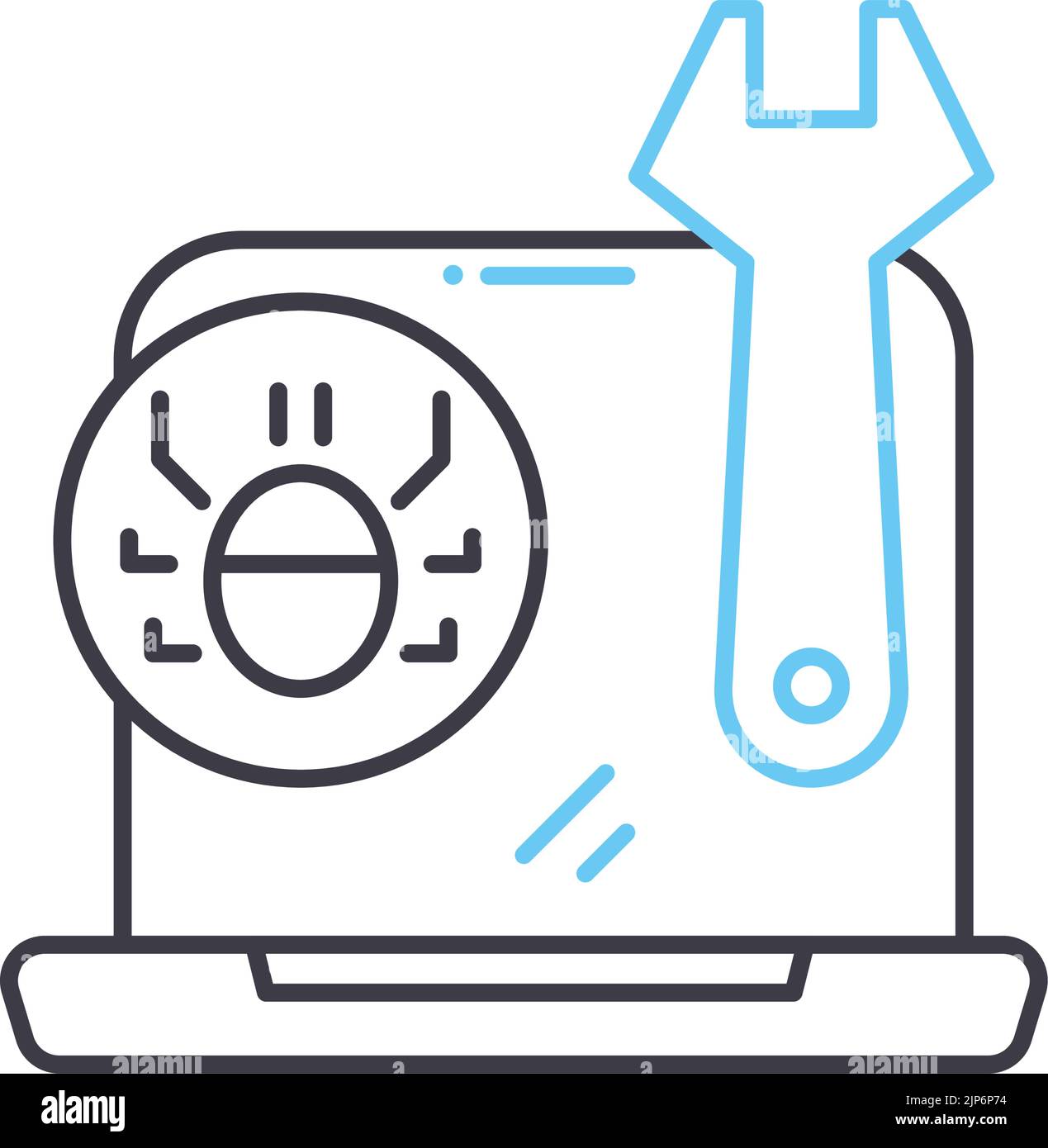 debug line icon, outline symbol, vector illustration, concept sign ...