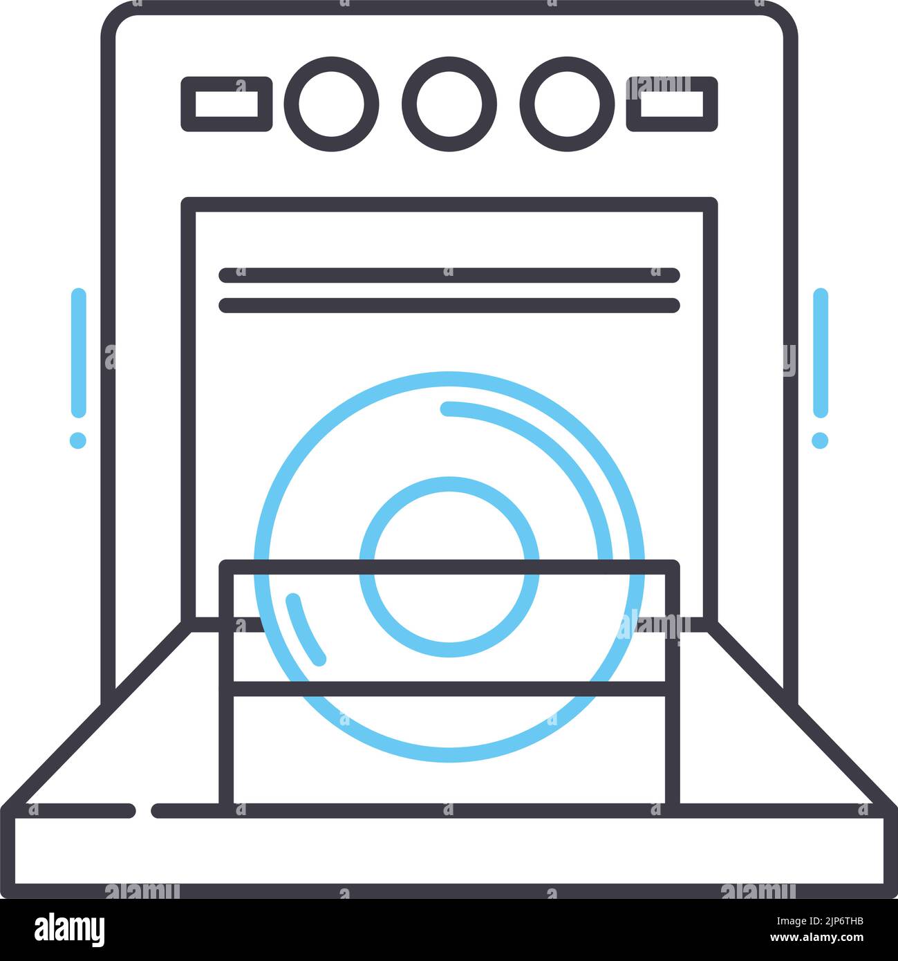 dishwasher line icon, outline symbol, vector illustration, concept sign