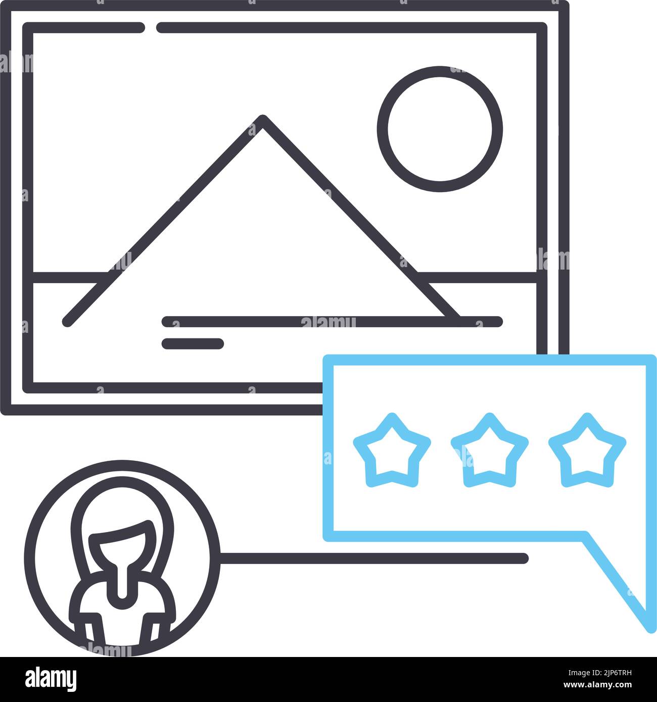 design review line icon, outline symbol, vector illustration, concept ...