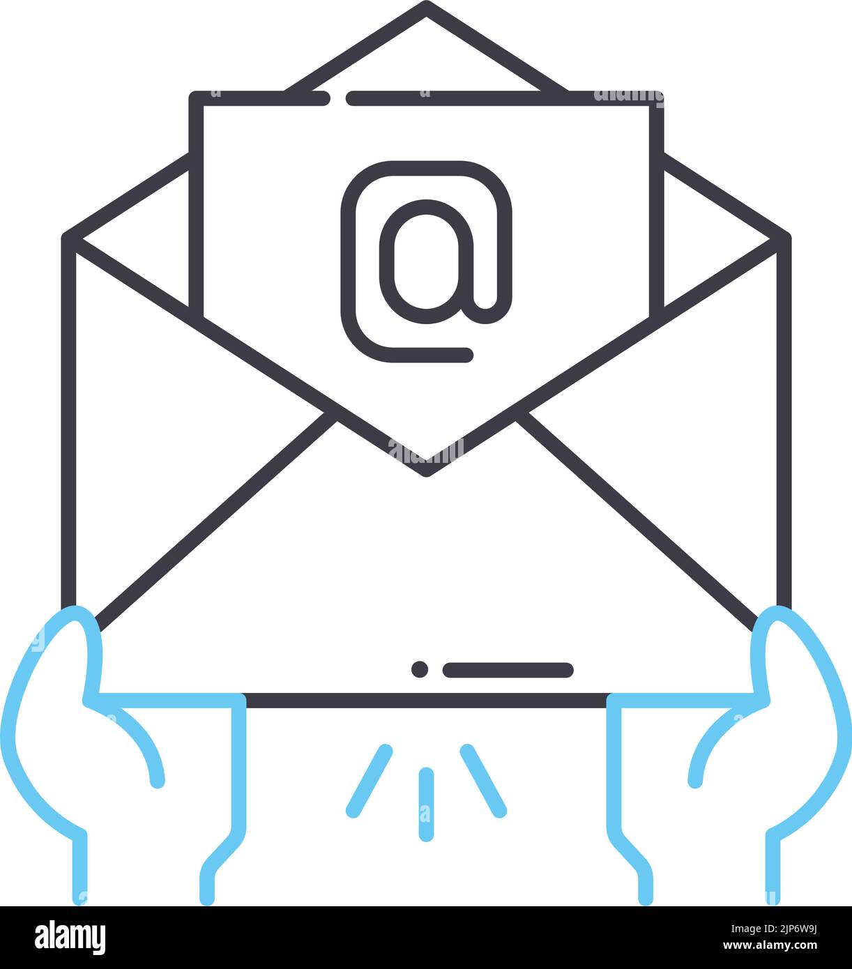 e-mail line icon, outline symbol, vector illustration, concept sign ...