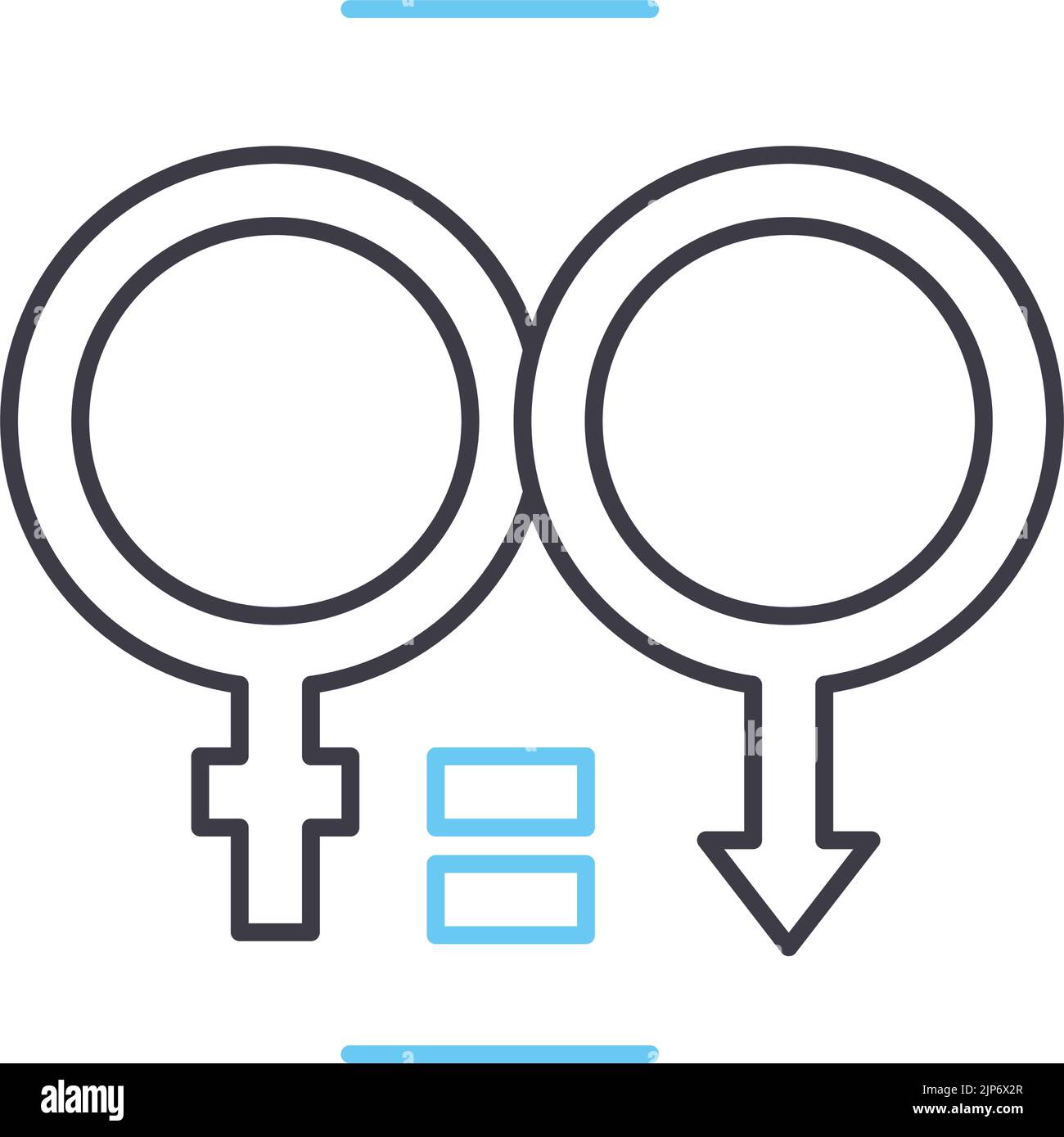 equal rights line icon, outline symbol, vector illustration, concept sign Stock Vector