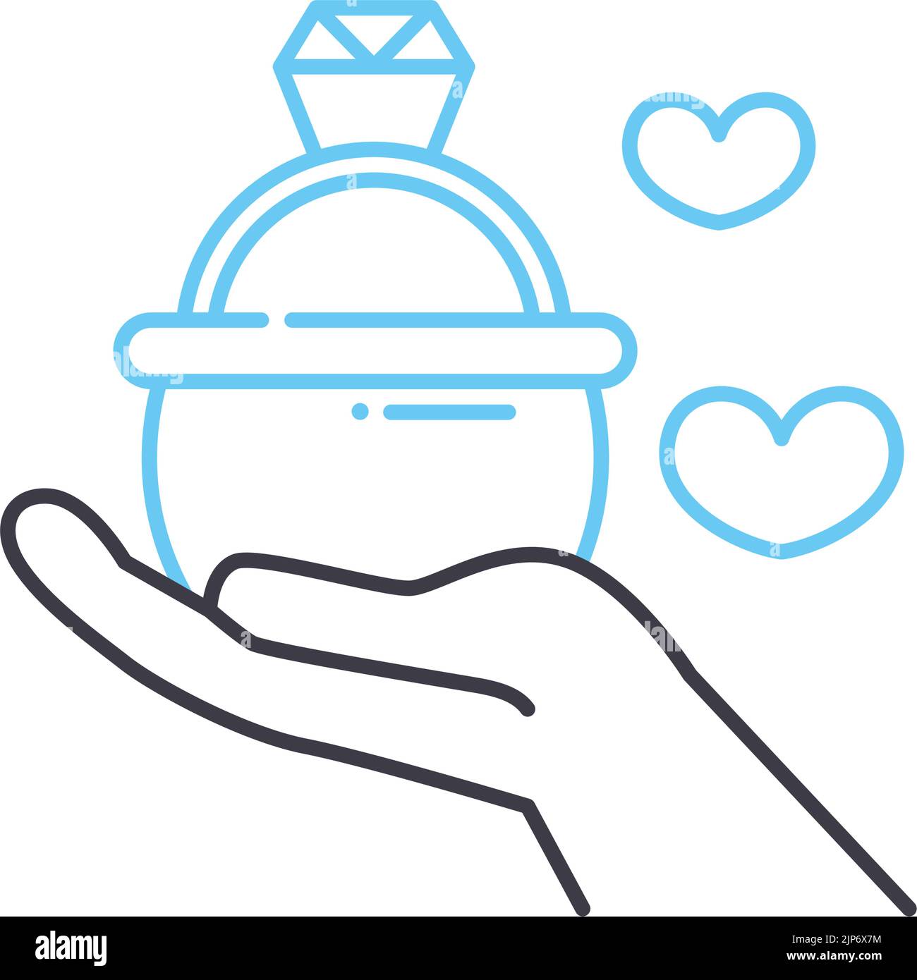 engagement line icon, outline symbol, vector illustration, concept sign ...
