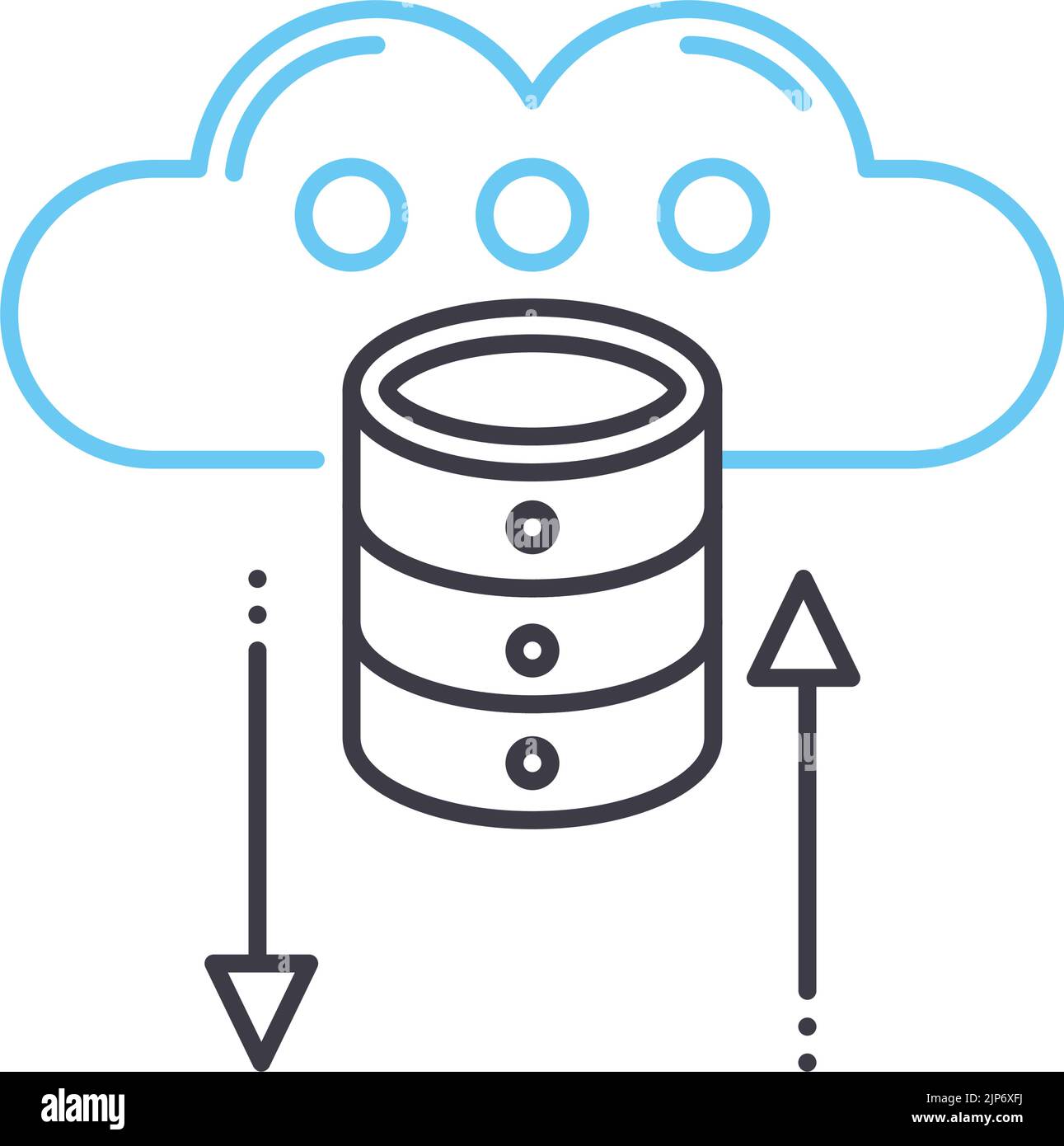cloud data line icon, outline symbol, vector illustration, concept sign ...