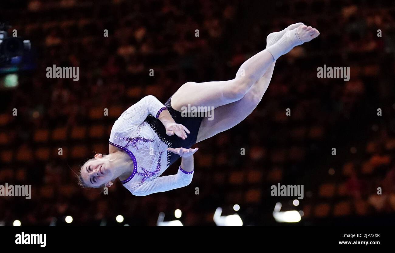 Angela Andreolli (ITA) winner silver medal on floor during European