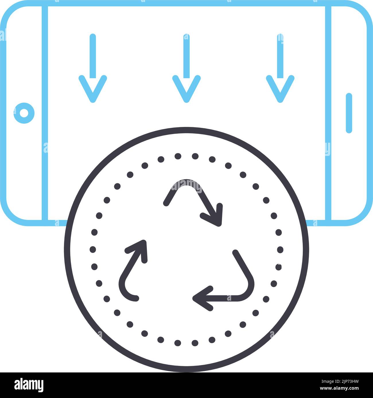 electronic waste line icon, outline symbol, vector illustration, concept sign Stock Vector