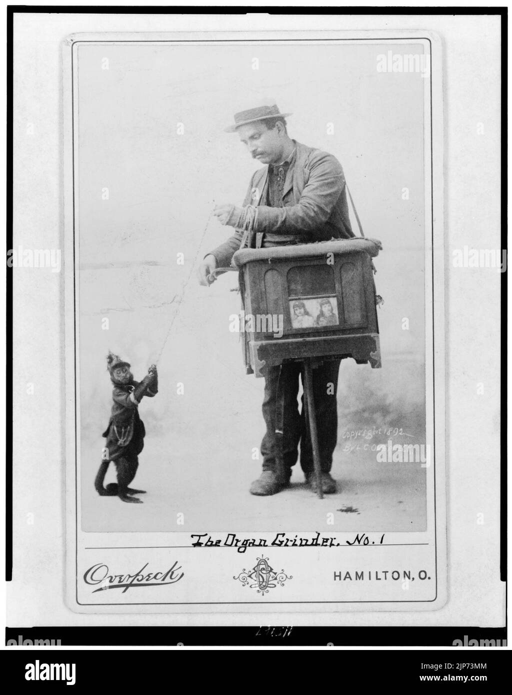 The organ grinder Overspeck, Hamilton, O Stock Photo Alamy