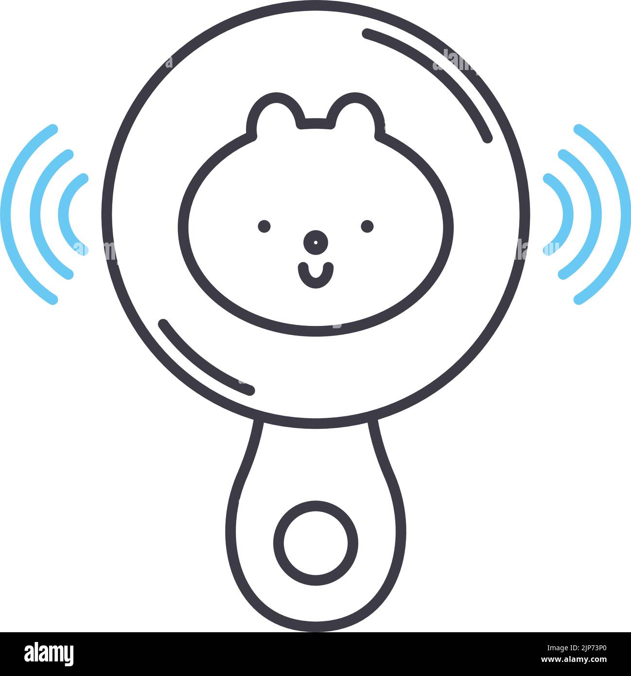 child bell line icon, outline symbol, vector illustration, concept sign Stock Vector