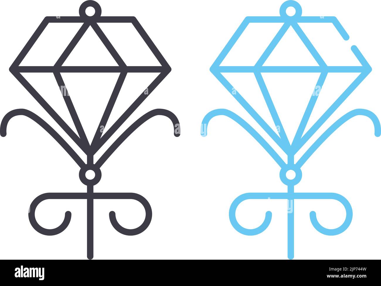 diamond line icon, outline symbol, vector illustration, concept sign Stock Vector
