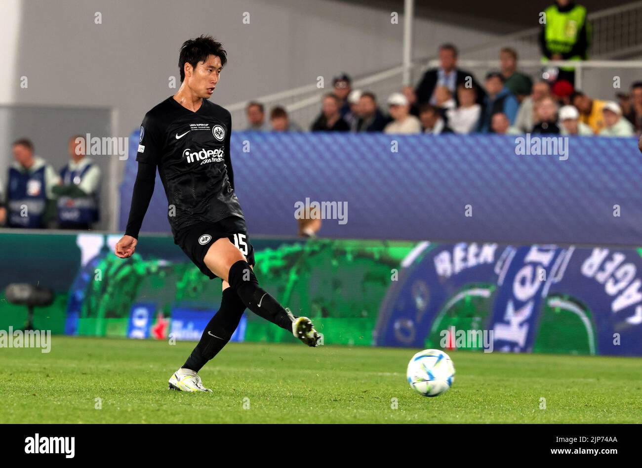 10.8.2022, Olympiastadion/Olympic Stadium, Helsinki. UEFA Super Cup 2022. Real Madrid v Eintracht Frankfurt Daichi Kamada - Eintracht Stock Photo