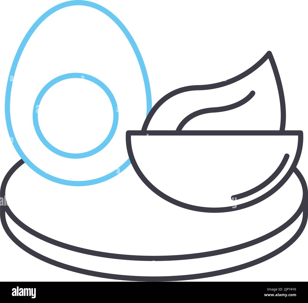 deviled eggs line icon, outline symbol, vector illustration, concept