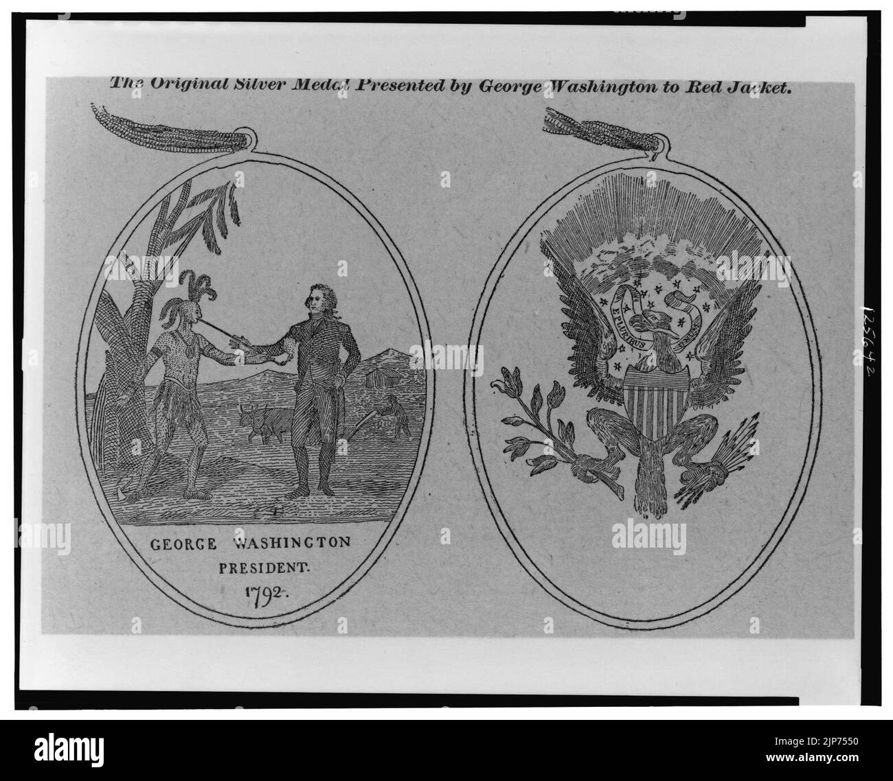 The original silver medal presented by Washington to Red Jacket