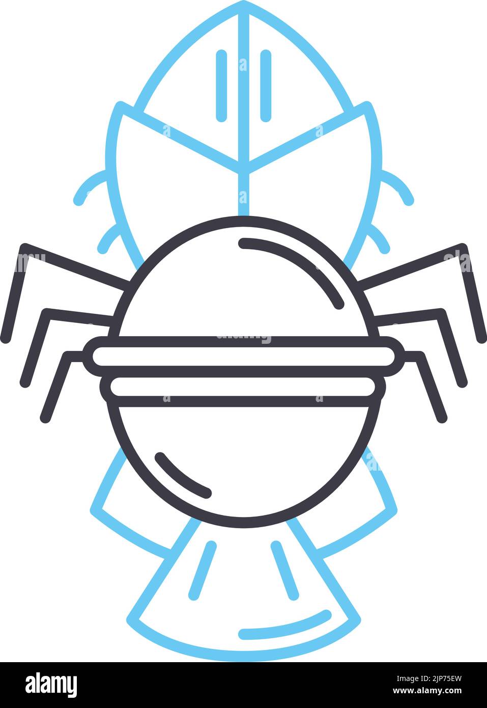 cray fish line icon, outline symbol, vector illustration, concept sign Stock Vector