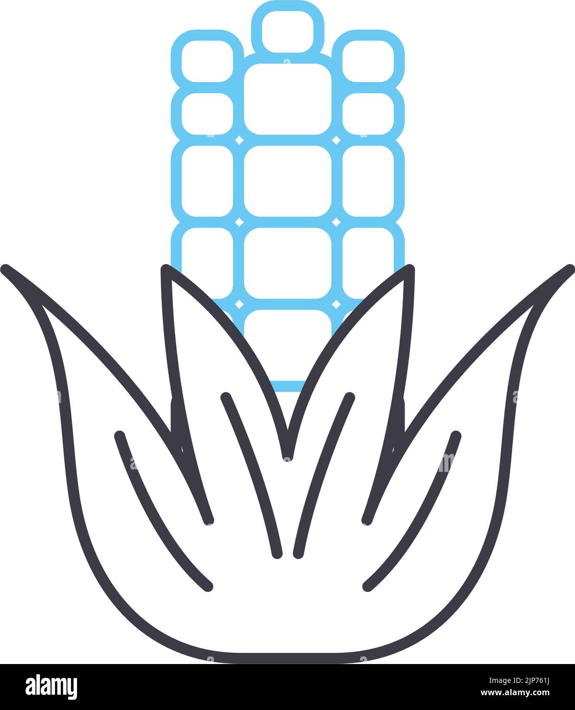 corn line icon, outline symbol, vector illustration, concept sign Stock ...