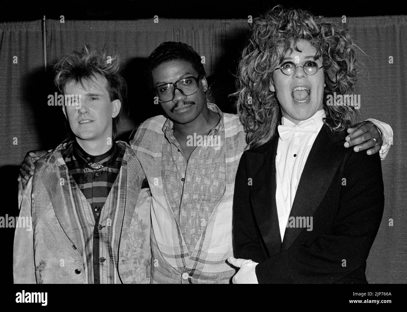 Howard Jones, Herbie Hancock and Thomas Dolby at the Grammys, 1985  Credit: Ron Wolfson / MediaPunch Stock Photo