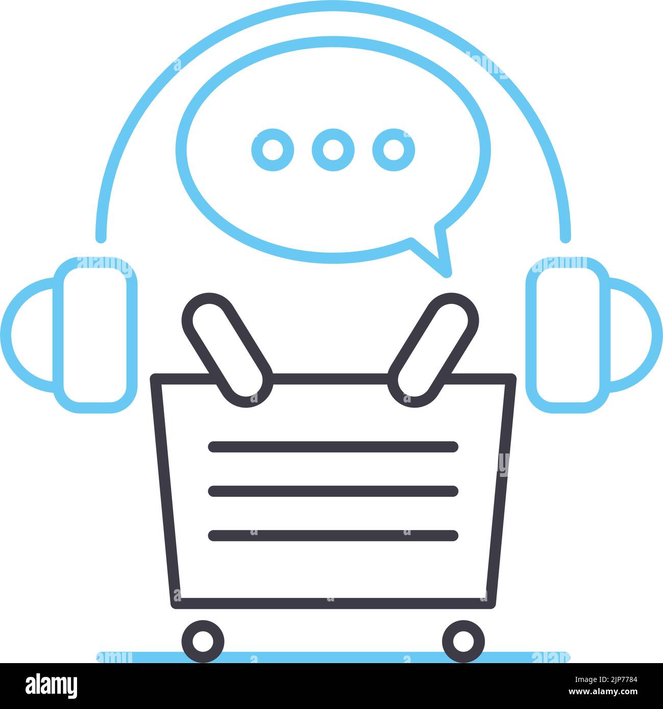 customer services line icon, outline symbol, vector illustration