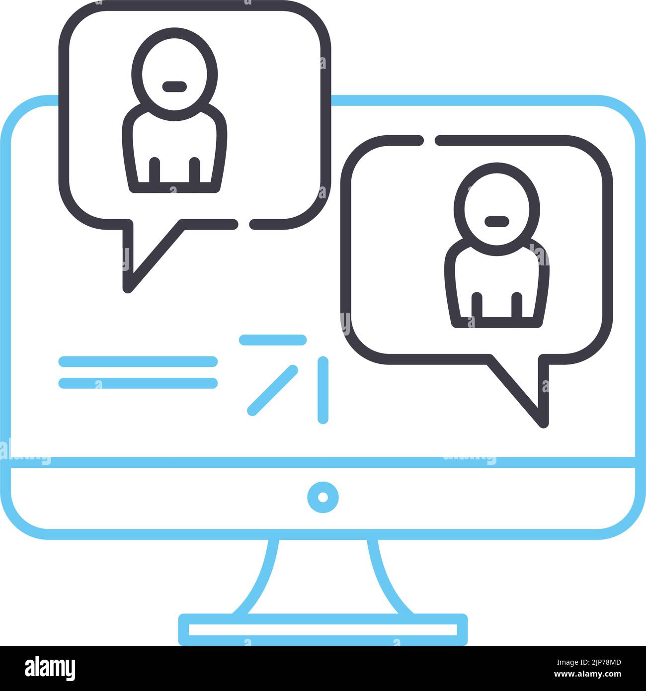 communicate line icon, outline symbol, vector illustration, concept ...