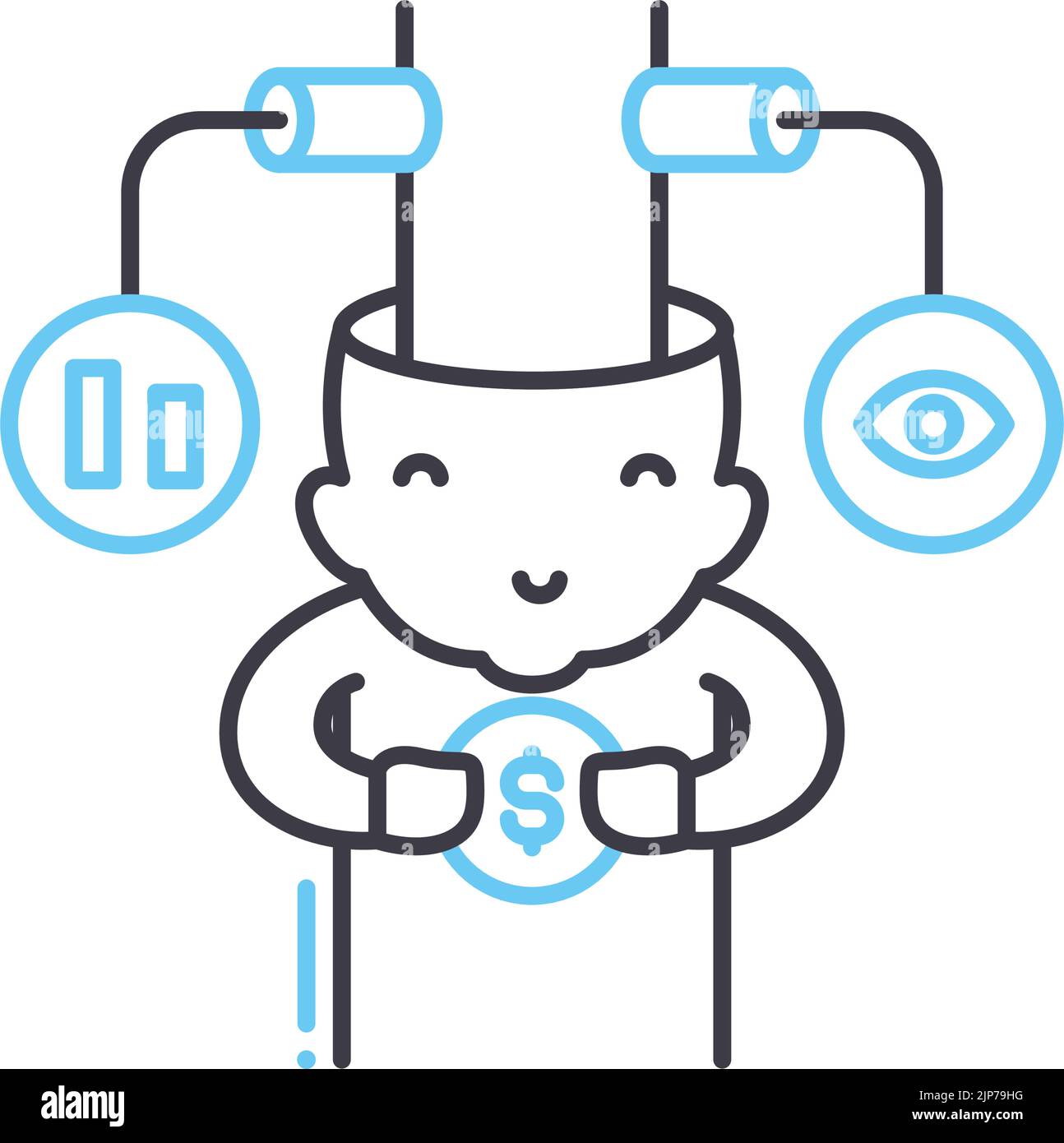 consumer behaviour line icon, outline symbol, vector illustration, concept sign Stock Vector