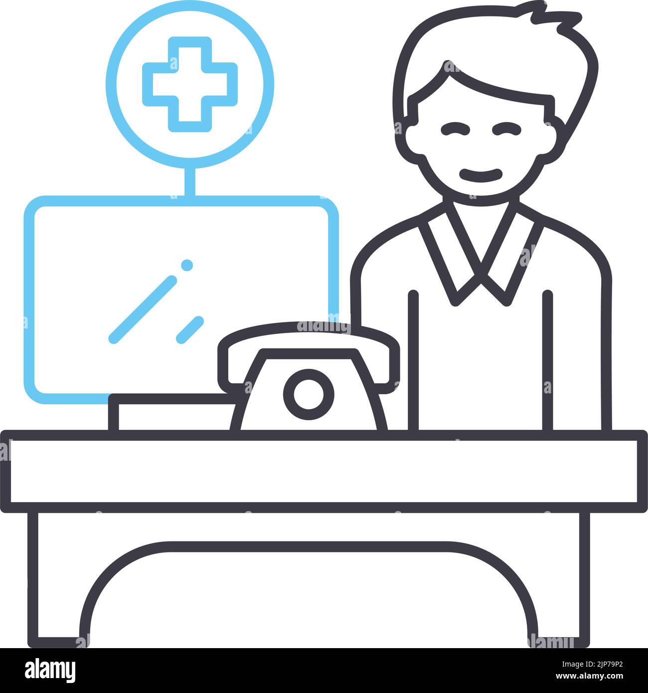 doctor office line icon, outline symbol, vector illustration, concept ...