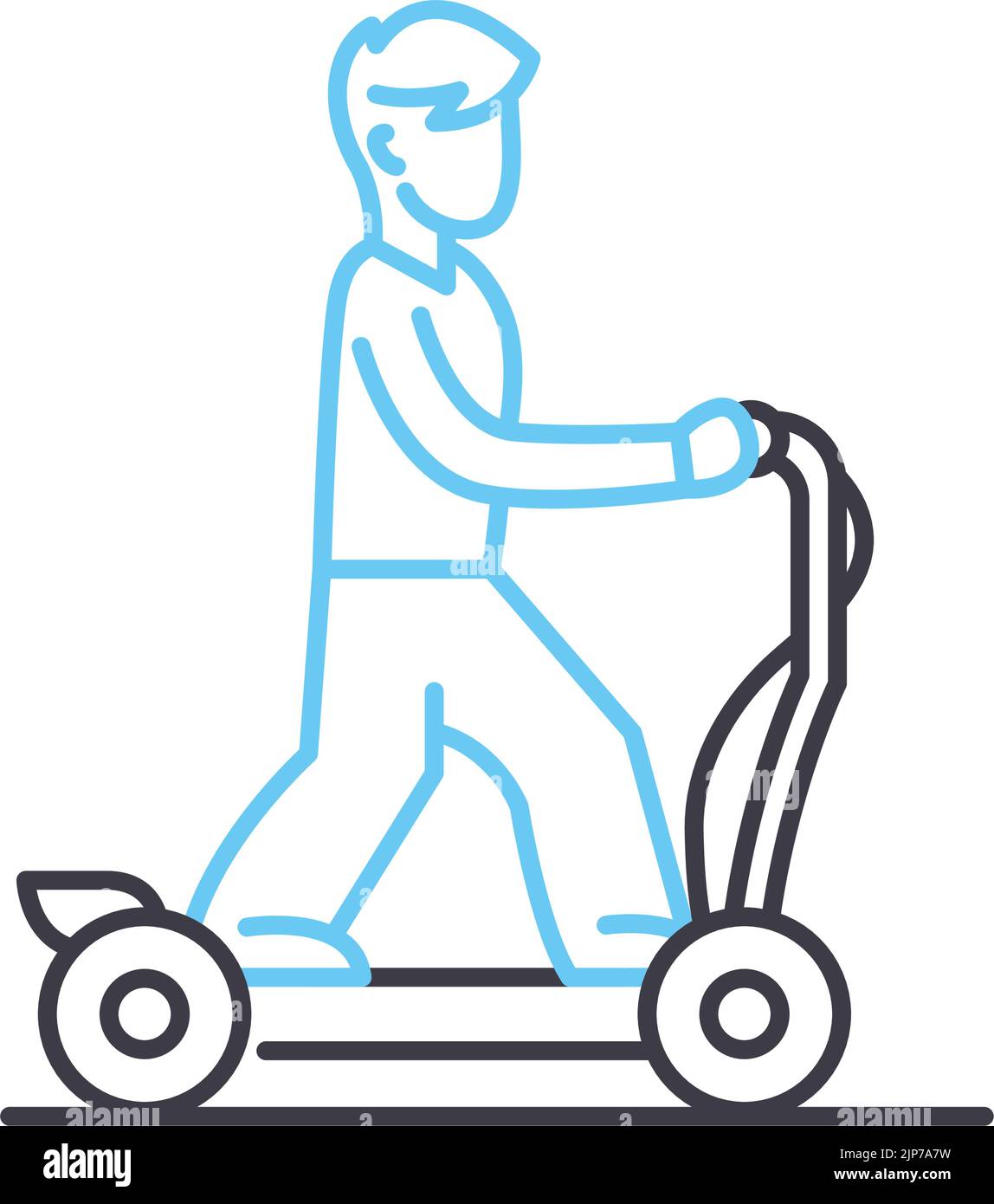 electric scooter line icon, outline symbol, vector illustration, concept sign Stock Vector