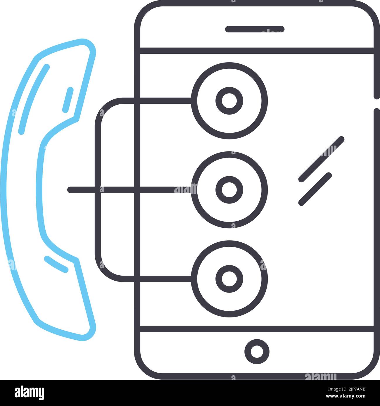 contact options line icon, outline symbol, vector illustration, concept ...